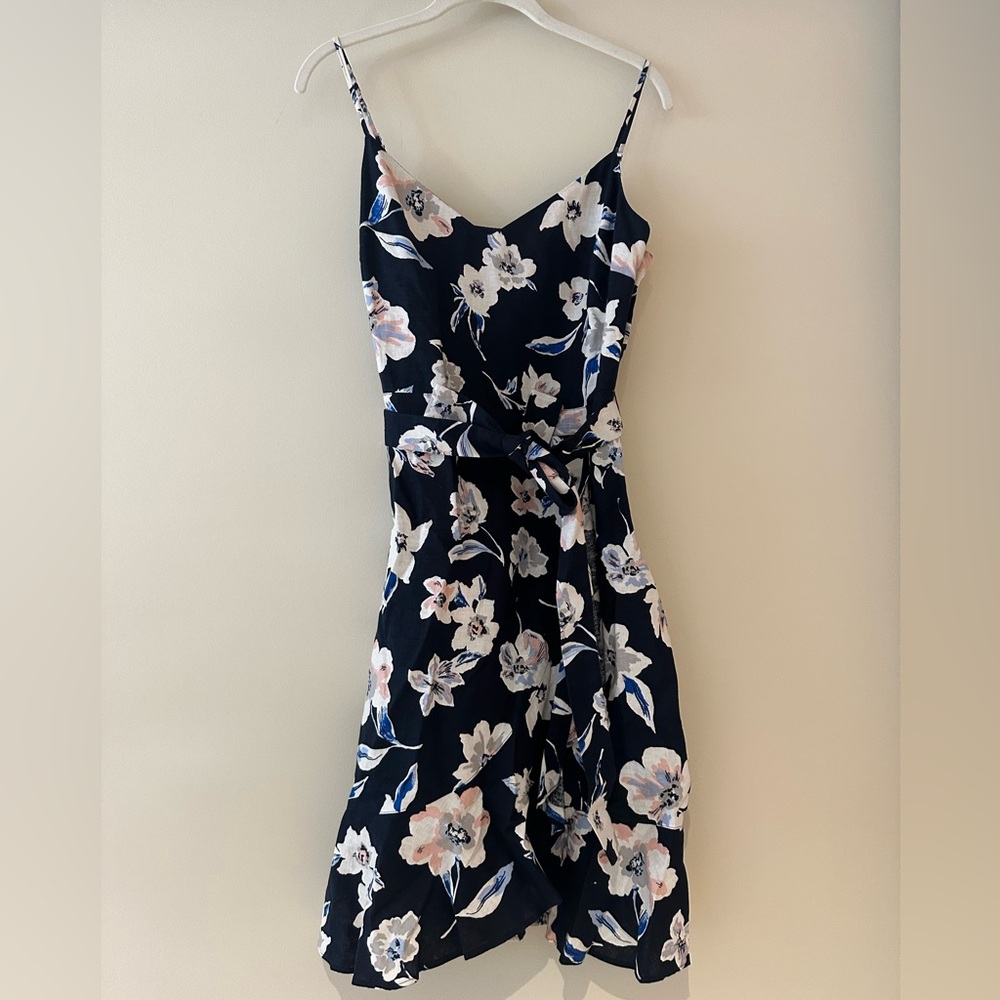 Banana Republic Floral Mini V Neck Dress